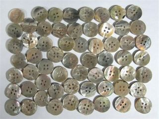 Vintage 5 Oz Mother Of Pearl 7/8” Diameter 61 Clothing Sewing Buttons