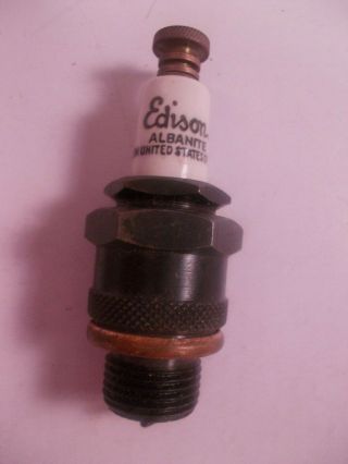 Antique Vintage Edison Z - 19 Spark Plug W/ Brass Top
