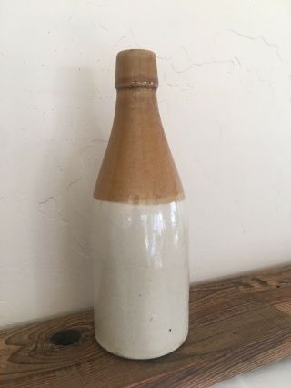 Antique Stoneware Pottery Ginger Beer Bottle 1860s - 1920s