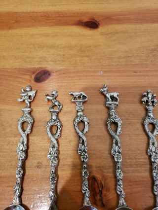 8 Montagnani StyIe Italy Stamped Vintage Figural Silver Plated Demitasse Spoons 3