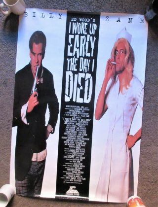 Ed Wood Jr.  Rare " I Woke Up Early The Day I Died " 39 " X27 " One Sheet Color Poster