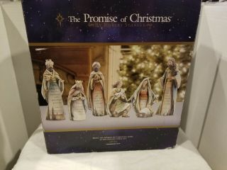 Deluxe Nativity Set Robert Stanley The Promise Of Christmas Rare Scripture 2012