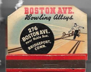 Vintage Rare Action Match By Universal Boston Ave Bowling Alleys Bridgeport Conn