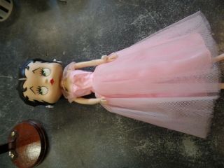 12” Betty Boop Doll In Pink Dress,  W/ Stand