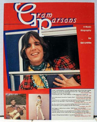Rare Gram Parsons Book - Gram Parsons - A Music Biography By Sid Griffin