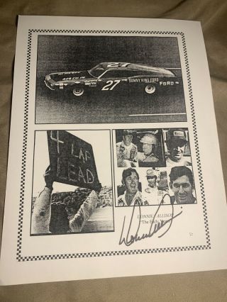 Donnie Allison The Early Years Rare Autograph Winning Paper/picture Hand Signed