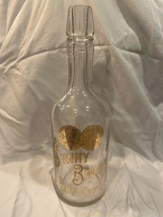 Antique Sunny Brook Pure Rye Whiskey Bottle Pre - Prohibition Circa 1905 Very Rare