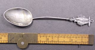 Antique Sterling Silver Souvenir Spoon Atlantic City Nj 3 3/4 Inch