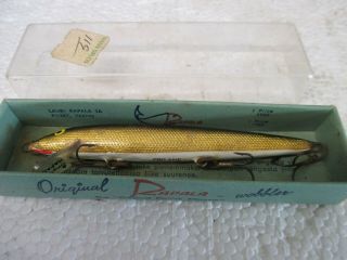 Vintage Rapala Wobbler 11g Gold Wood Lure Package