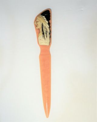 Antique Celluloid Indian Head Letter Opener