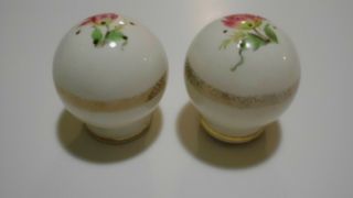 Vintage Or Antique Royal Lovelace 22 K Gold Floral Salt & Pepper Shakers China