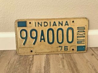 Rare Vintage 1976 76 Indiana Usa Sample Car Truck License Plate