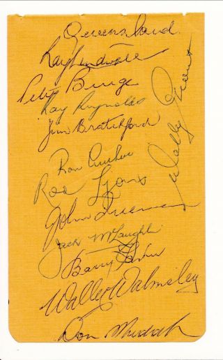 Queensland Cricket Team 1958 Sheffield Shield Rare Signed Album Page