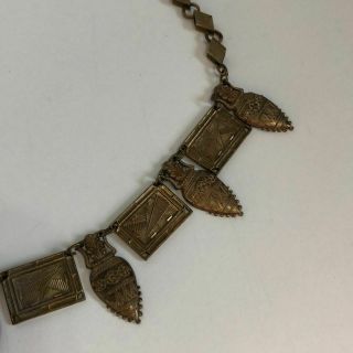 Women ' s antiqued gold bronze tone tribal boho necklace 3