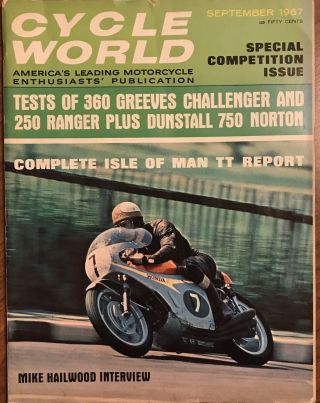 Vintage 1967 Cycle World Motorcycle Mike Hailwood Greeves Challenger Bsa Ducati