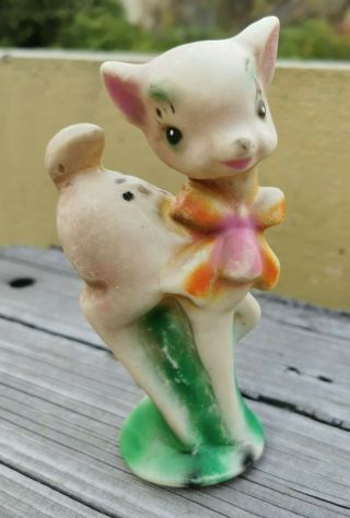 Vtg Rare Mexican Rubber Bambi Squeaky - Squeeze Toy 5 1/2 " Squeaks Mexico