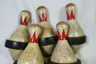 Brunswick Red Crown Duck Pin Bowling Pins Pegs 3