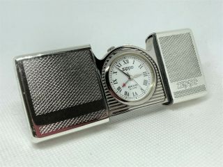 Rare Zippo Silver - Plated Limited Edition Time Tank Pocket Watch Silver