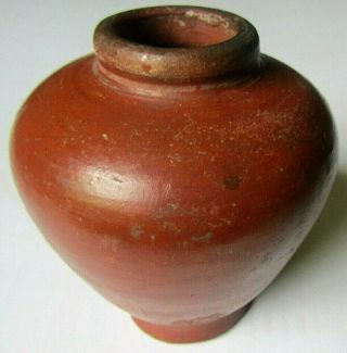 Antique Red Ware Clay Ovoid Ginger Jar