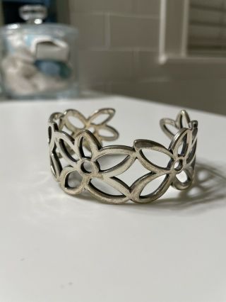 James Avery :: Bracelet - Cuff - Rare Hard To Find - Ja Marked - Flower Design
