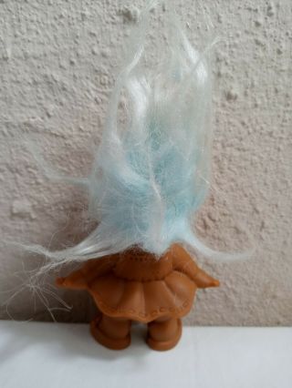 Vintage MT 1990 ' s Baby Girl Troll Doll w/ Blue Hair Brown Eyes 3.  5 