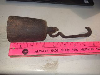 Antique Cast Iron Bell Hanging Scale Weight 3 Lb Vintage Tool Counterweight Us