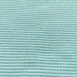 Vintage Cozy J E Morgan Green Waffle Weave Thermal Baby Blanket FLAW 2