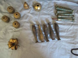 Antique Heavy Cast Brass Chandelier Lamp 21 Parts & Repair Ks31
