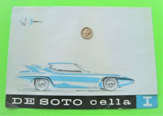 Rare 1959 Desoto Cella Concept Car Color Mailer Brochure Never Built Vg,