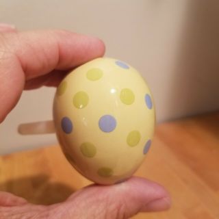 Nora Fleming RETIRED Everything Egg - Cellent Yellow Polka Dot Egg Rare 2