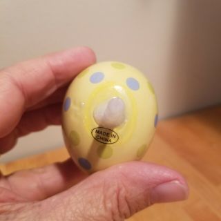 Nora Fleming RETIRED Everything Egg - Cellent Yellow Polka Dot Egg Rare 3