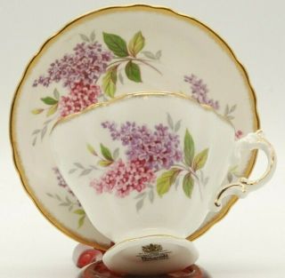 Rare Paragon Hammersly Shaped Tea Cup & Saucer W Lilac Flowers