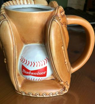 1995 Budweiser Baseball Mitt Stein Handcrafted Very Rare