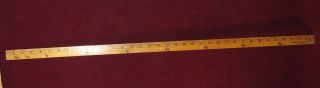 Antique Serial No.  R - 4 N.  Y.  C.  Penna.  Wooden Yard Stick - No Manufacturers Mark