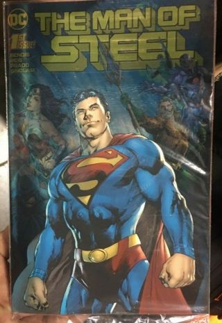 Man Of Steel 1,  Rare Gold Foil Variant,  (superman) Dc Comics
