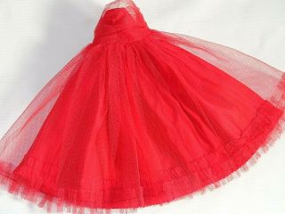 Vintage 1950s - 60s Terri Lee Doll Outfit Dress Red Evening Ball Gown