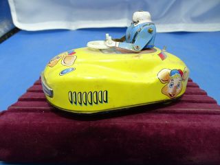 Rare Vintage K.  O.  Friction Litho Tin Toy " Little Italian Mouse Bouncing Racer "
