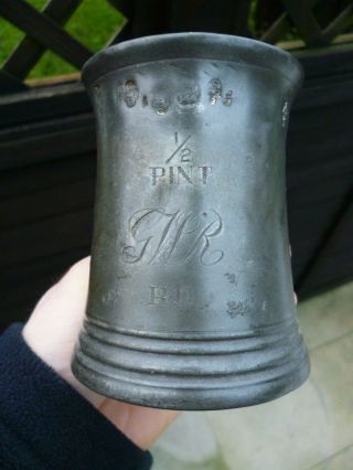Very Rare Victorian 1840s 50s Early Gwr Refreshment Department 1/2 Pint Tankard
