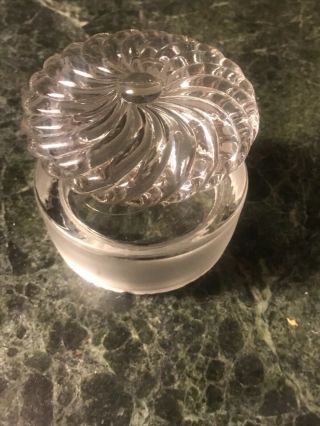 Antique Apothecary Drug Store Candy Jar Glass Ground Swirl Lid