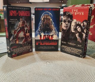 The Lost Boys/army Of Darkness/lake Placid Vhs Horror Htf Rare