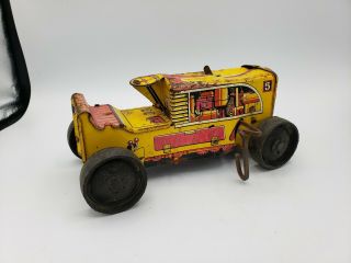 Marx 5 Tractor Car Tin Toy Made In United States Vintage Rare Collectible