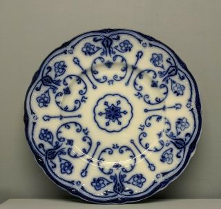 Antique Conway Flow Blue Wharf Pottery England Dinner Plate 10 Inches