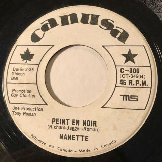Psych Freakbeat Nanette Paint It Black Canusa 45 Rare Killer French Girl Version