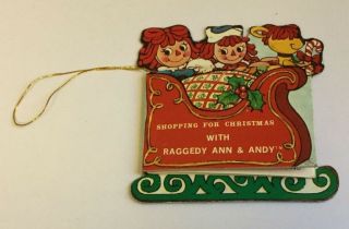 Vintage Raggedy Ann Andy Raggedy Arthur Shopping For Christmas Story Ornament