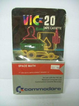 Rare 1981 Vic 20 Cassette " Space Math " Commodore & Vic 20 Computer Mip