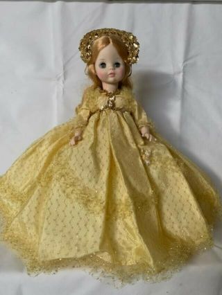 Vintage Madame Alexander 14 " Sleeping Beauty Doll 1595 - Gold Dress - Lovely