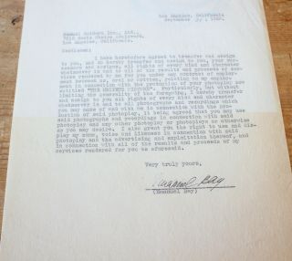 Germaine Aussey Samuel Goldwyn Rare Letter Contract Hand Signed Autograph 197
