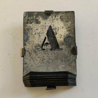 Complete Antique French Zinc Alphabet Letter,  Stencil,  Printing Set