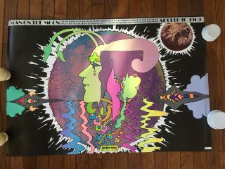 Peter Max " Man On The Moon " Orig.  Apollo 11 Poster (24 X 30) 