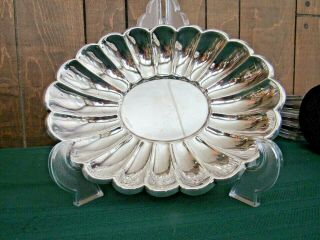 Vtg Sheffield Silver Co (made In Usa) 10 " Oval Silverplate Serving Bowl